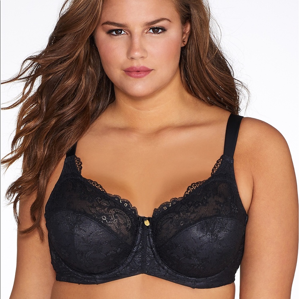 CURVY COUTURE 1207 Everyday Glamour Lacy Bra 46D